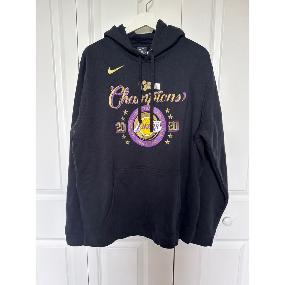 Nike Los Angeles Lakers 2020 NBA Finals Champions Hoodie Black Mens XL
